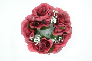 Burgundy Candle Ring for Pillar Candle (Lot of 1) SALE ITEM